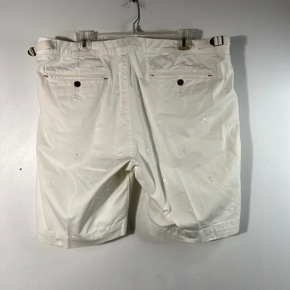Mens Psycho Bunny Embroidered Graphic Shorts Cotton Spandex 38 - Picture 2 of 7